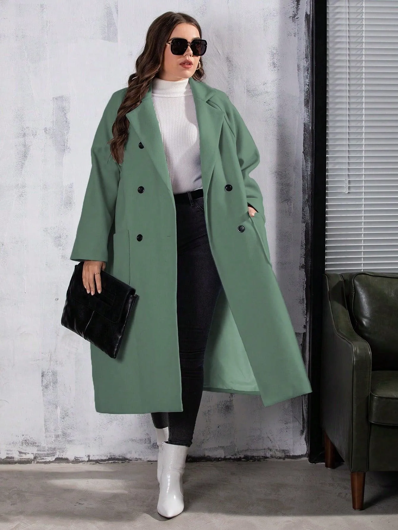 Casaco Feminino Transpassado Plus Size - Tassini