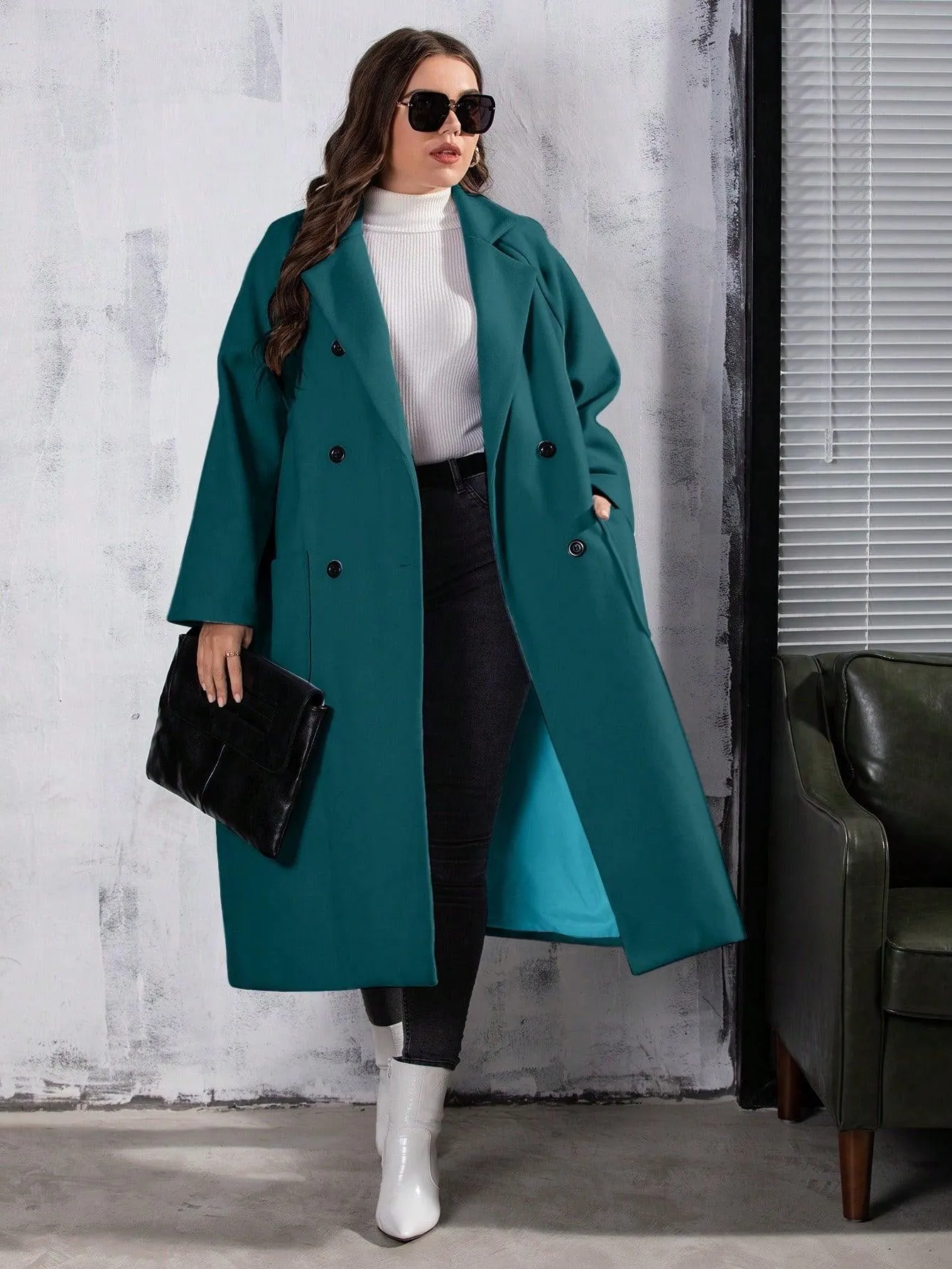 Casaco Feminino Transpassado Plus Size - Tassini