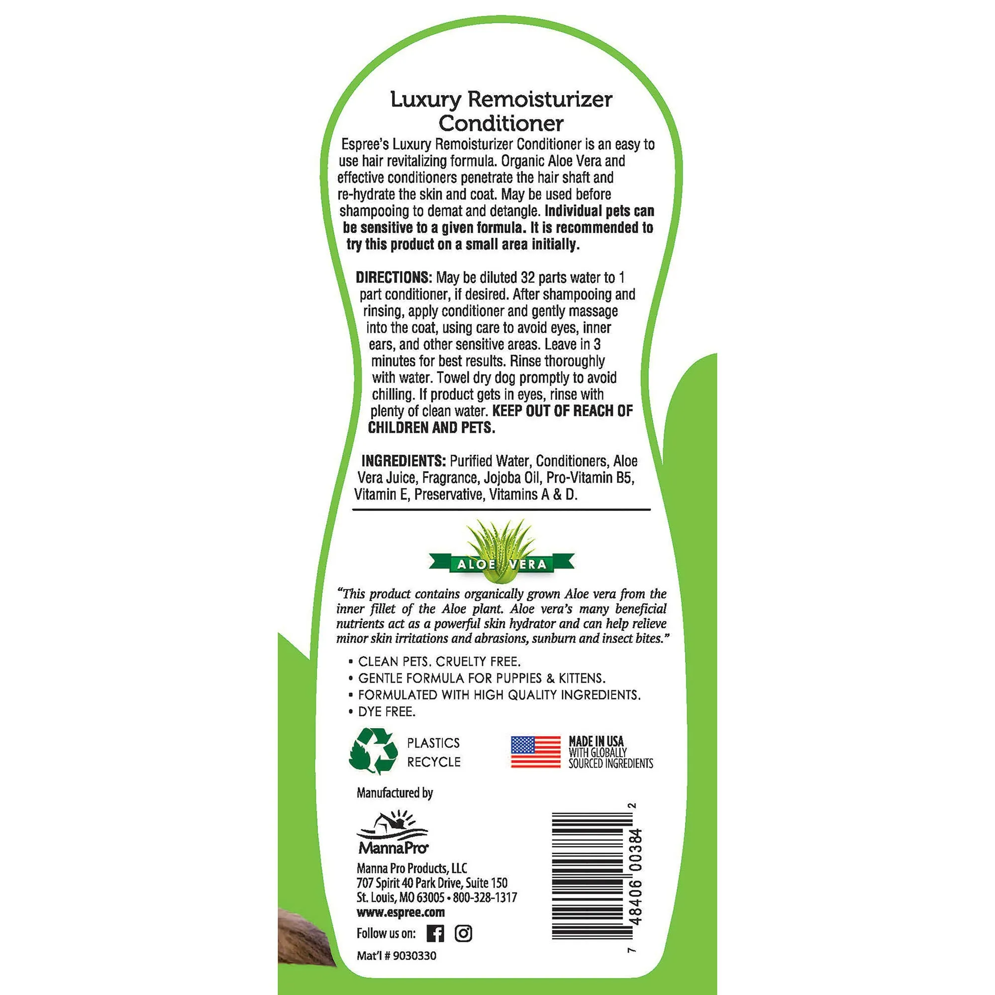 Espree Luxury Remoisturizer Conditioner For Dogs 20 Ounce